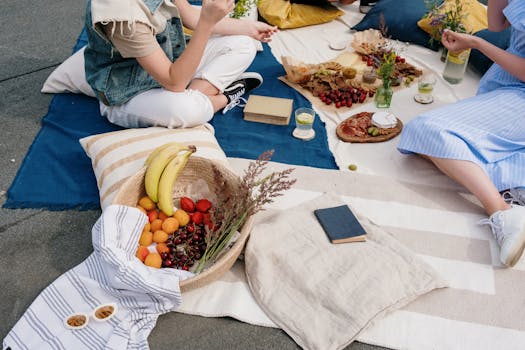 group of friends enjoying a healthy meal