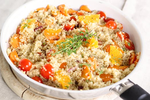 colorful plate of quinoa salad