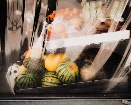 vibrant fruits and vegetables display