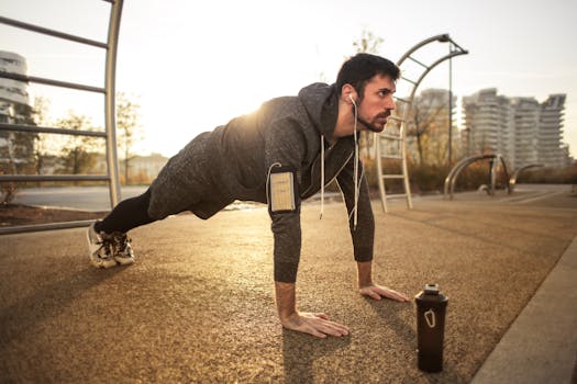 image of a man exercising while fasting