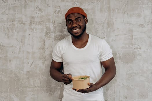 image of a man enjoying a healthy meal