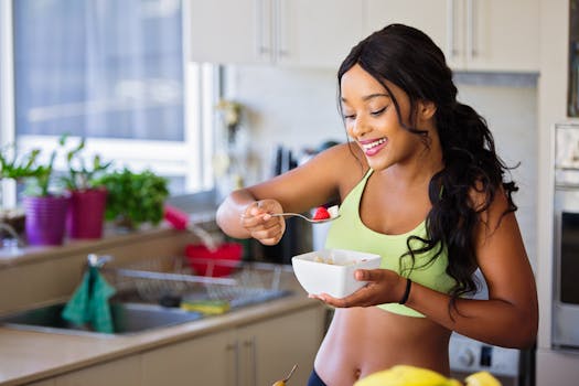 woman enjoying a healthy meal