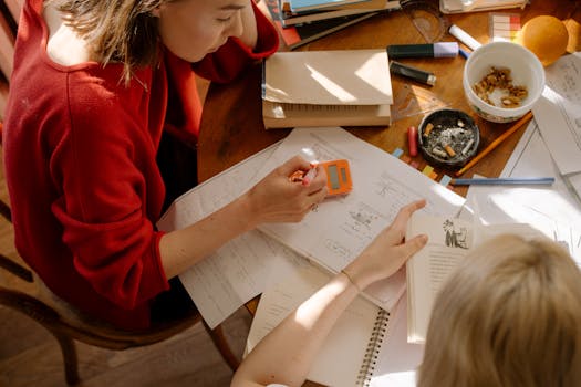 student studying with snacks