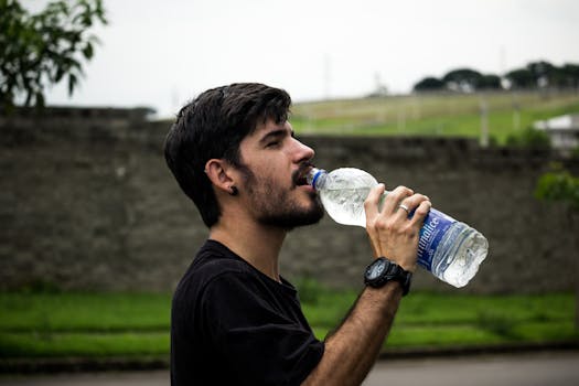 image of a person drinking water