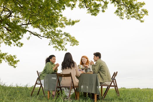 image of a group of men enjoying a healthy meal together